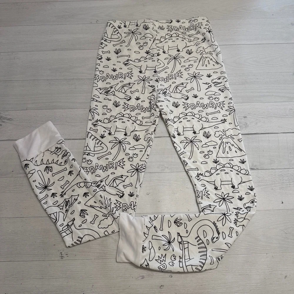 Caden Lane Colorable Two‎ Piece Pajama Set Jurassic Playground 9/10